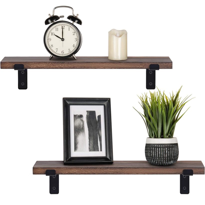 Mkono Wood Floating Shelves Rustic Modern Wall Mounted Storage