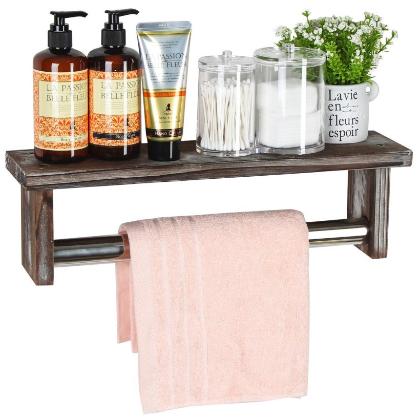 Towel Rack Bathroom Shelf Organizer