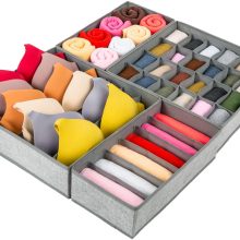 Criusia Drawer Organizer, 4 Set Foldable Underwear