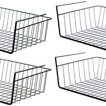 PENGKE Black Under Shelf Basket,4 Pack Slides Under Cabinet Storage