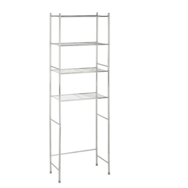 4-Tier Over-The-Toilet Chrome Shelving Unit