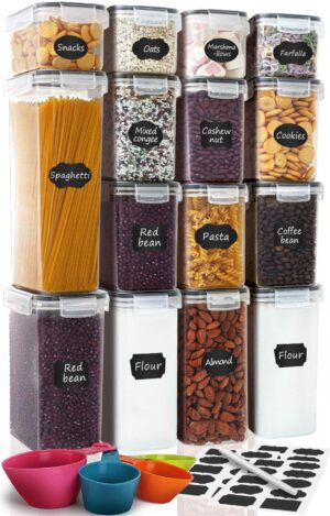 Food Storage Containers 15-Piece Set Kitchen & Pantry Organization