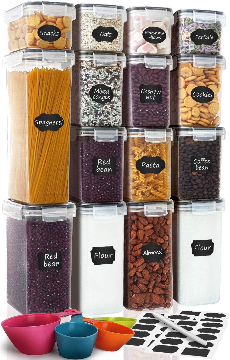 Food Storage Containers 15-Piece Set Kitchen & Pantry Organization