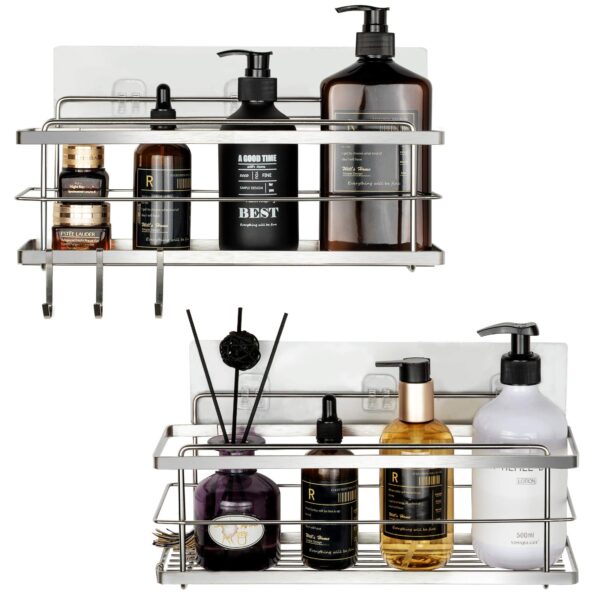 JOLLY LIFE 2 Pack Shower Caddy Bathroom Shelf, Stainless Steel