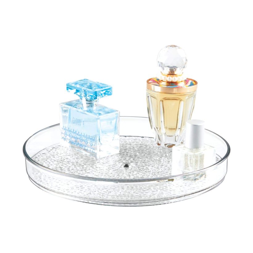 iDesign Rain Lazy Susan Turntable Cosmetic Organizer for Vanity Cabinet