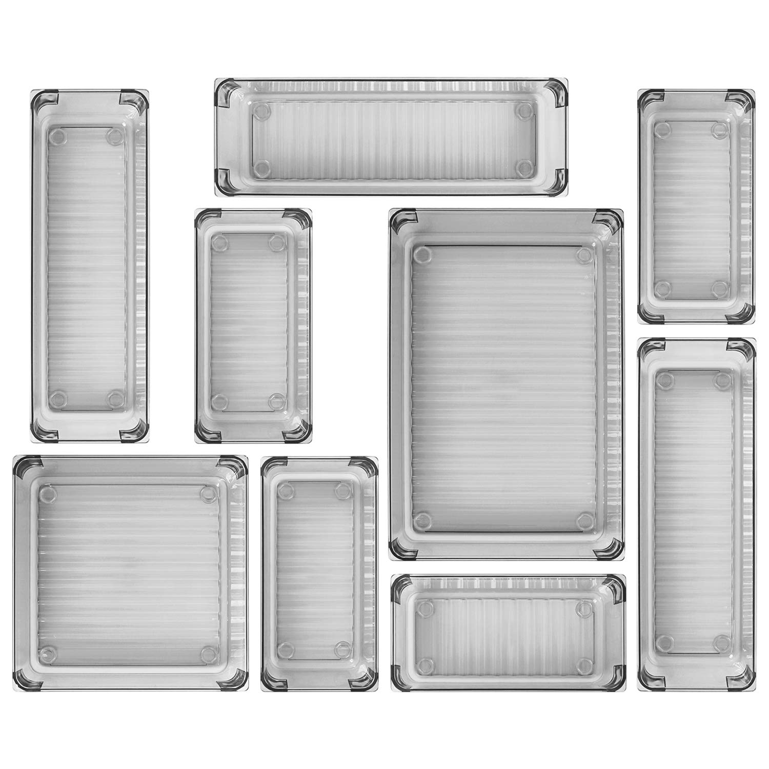 Kootek 9 Pcs Desk Drawer Organizer Trays 4-Size