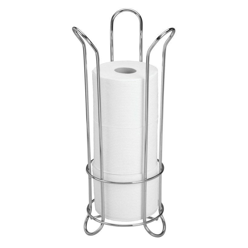 iDesign Classico Metal Toilet Tissue Roll Reserve Organizer for Bathroom