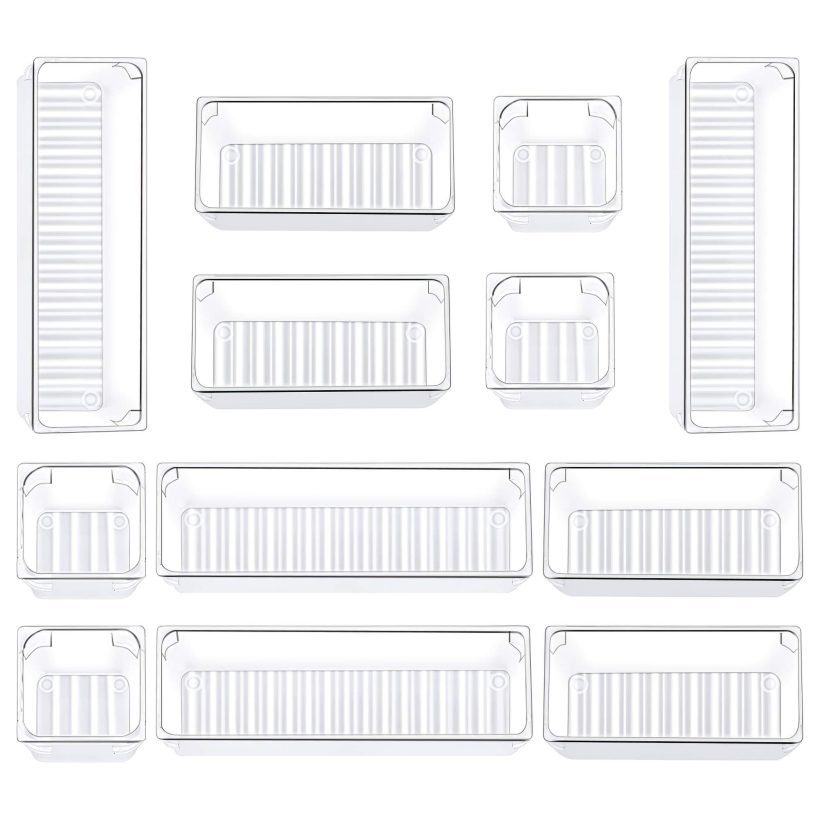 Organizer Trays 3-Size Bathroom Drawer Tray