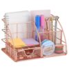Desk Organizer with Drawer Rose Gold