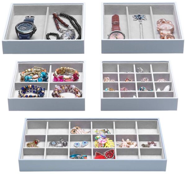 Magic Stackable Jewelry Trays Closet Dresser Drawer Organizer