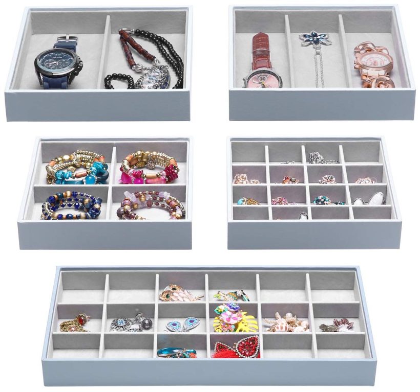 Magic Stackable Jewelry Trays Closet Dresser Drawer Organizer