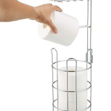 ALHAKIN Toilet Paper Holder, Free Standing Bathroom Tissue Roll Holders