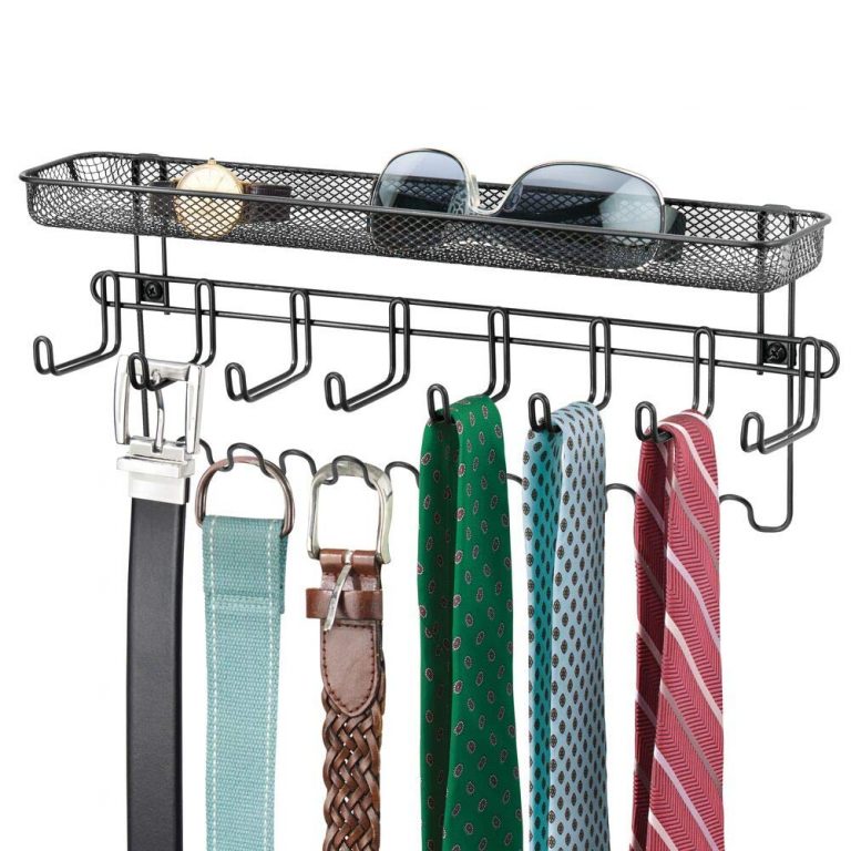 mDesign Closet Wall Mount Males's Accessory Storage Organizer