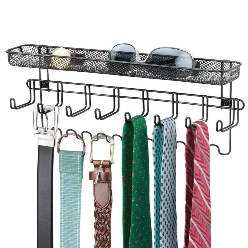 mDesign Closet Wall Mount Males's Accessory Storage Organizer