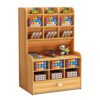 Marbrasse Wooden Pencil Holder, Pen Organizer for Desk