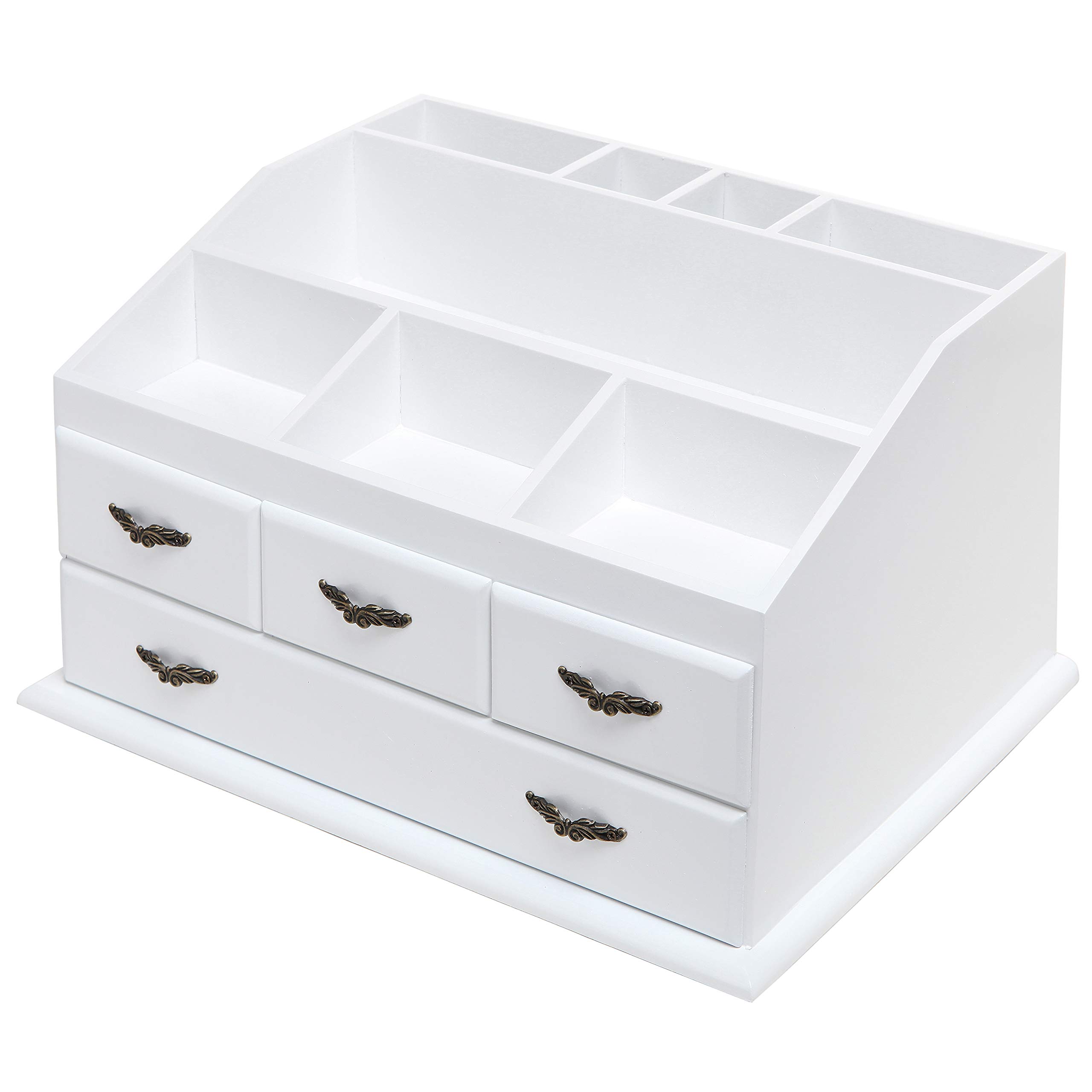 Wood 8 Trays 4 Storage Drawers Jewelry