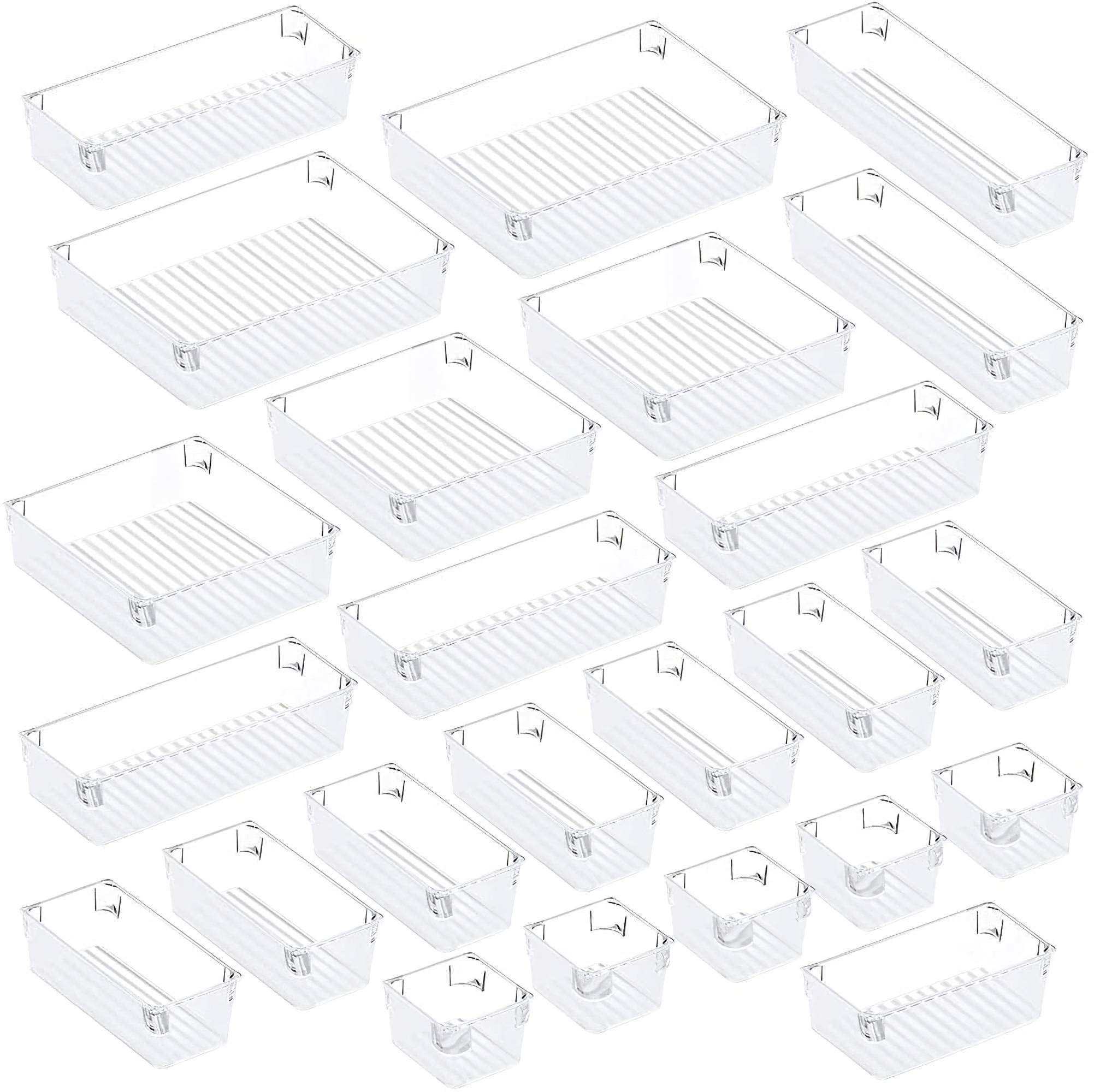 Puroma 24Pcs Desk Drawer Organizer Set 5-size