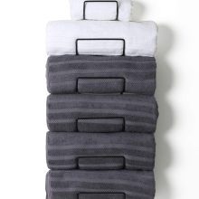 Metal Wine Rack Towel Shelf for Bathroom Black