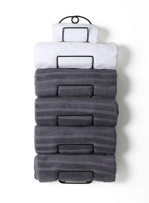 Metal Wine Rack Towel Shelf for Bathroom Black