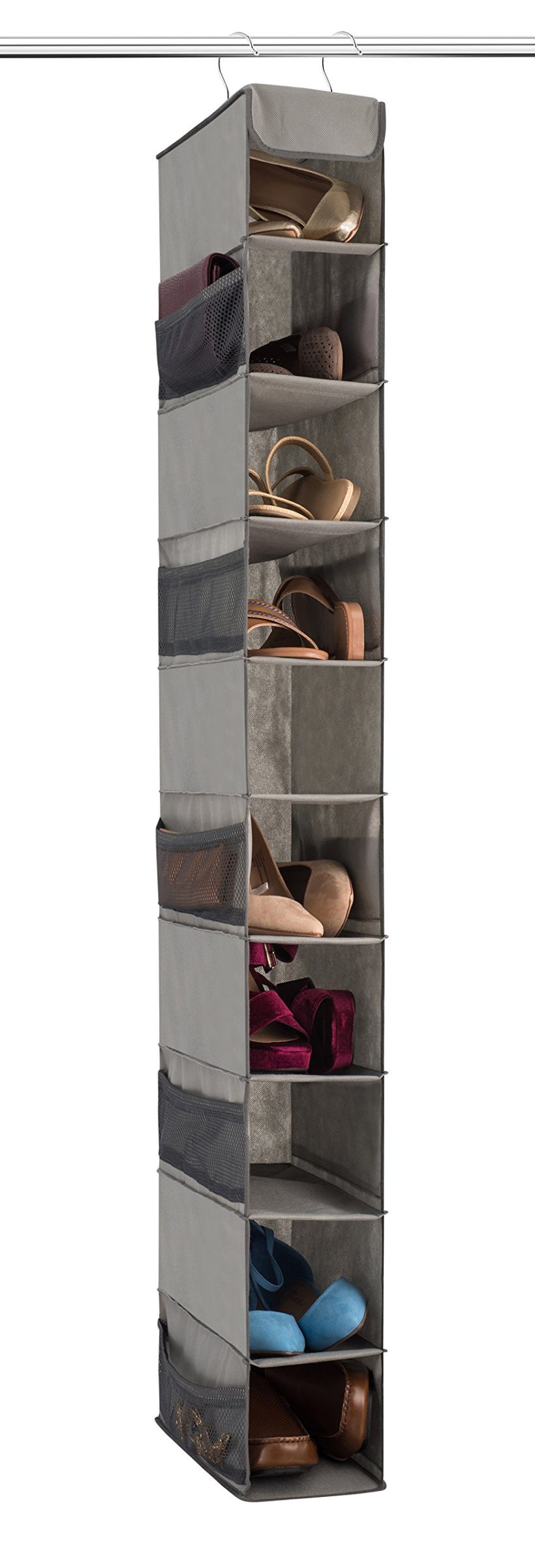 Zober 10-Shelf Hanging Shoe Organizer, Shoe Holder for Closet
