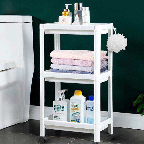 Flowmist 3 Tier Slim Rolling Organizer Storage Cart