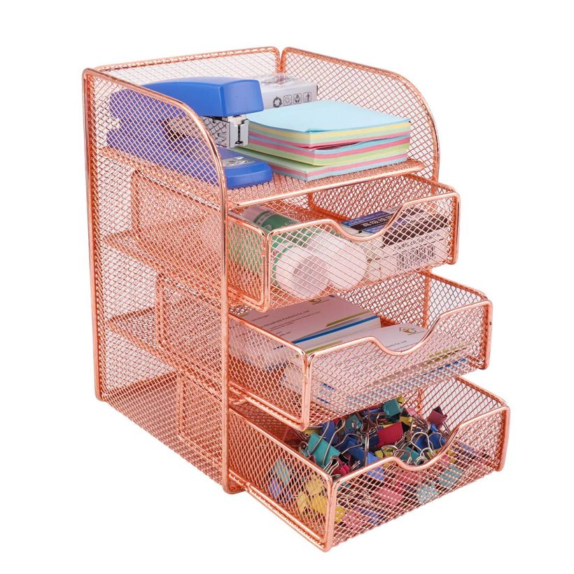 PAG Rose Gold Desk Organizer Stick Note Holder