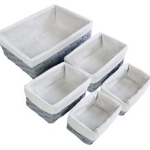 5-Piece Wicker Weave Utility Storage Baskets Bins for Shelves Closets