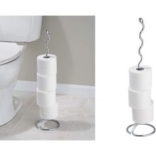 iDesign Orbinni Metal Toilet Tissue Roll Reserve for Bathroom
