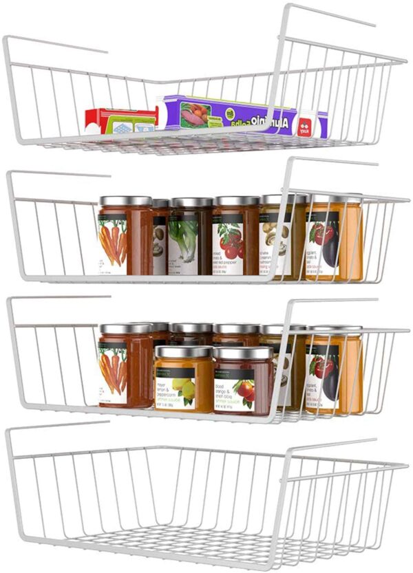 Wire Baskets Under Shelves Storage Rack