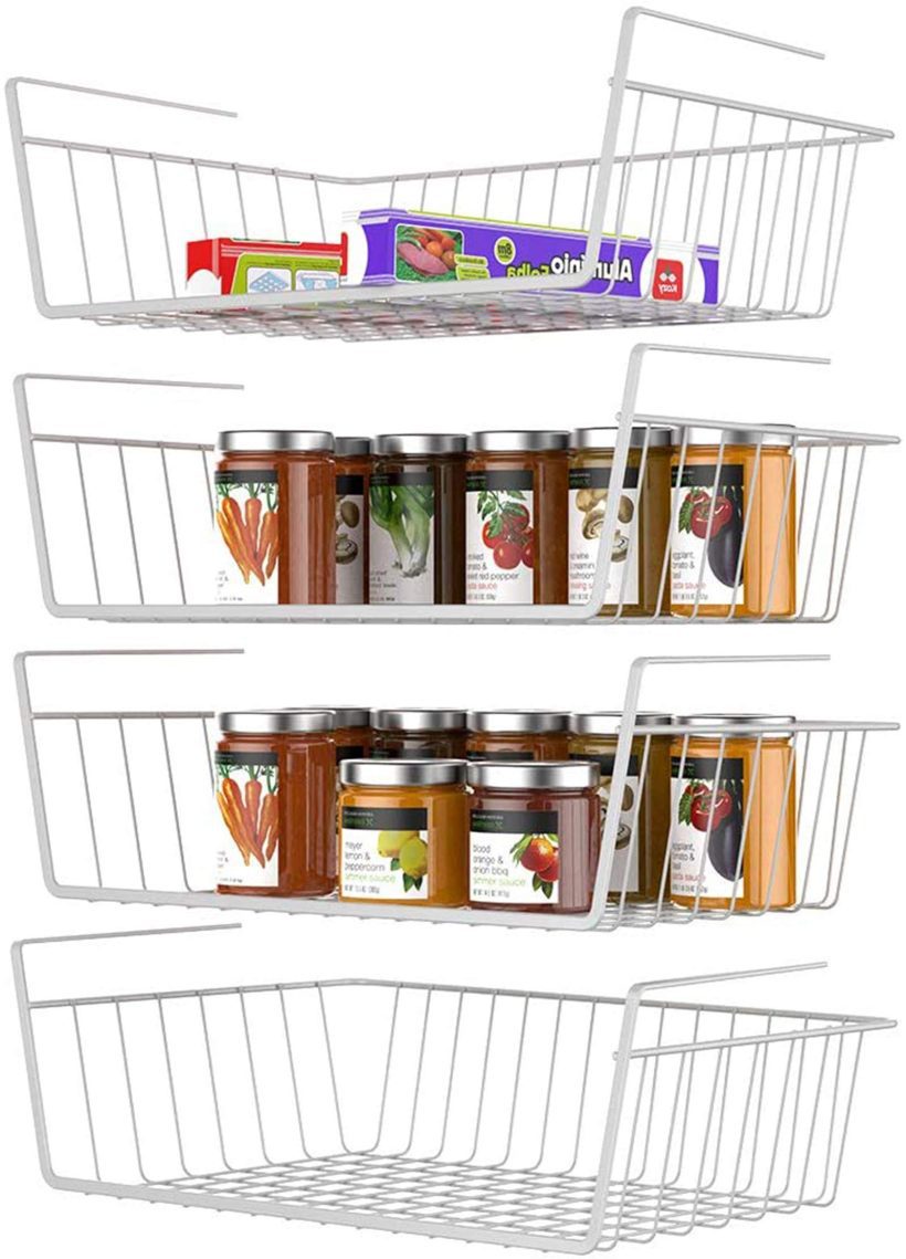 Wire Baskets Under Shelves Storage Rack