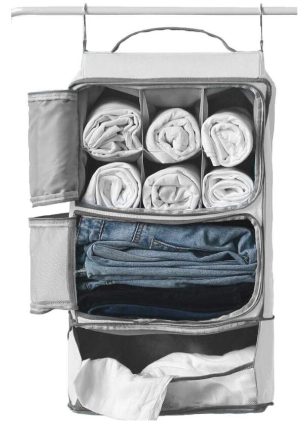 Hanging Portable Luggage Suitcase Closet Shelving Organizer
