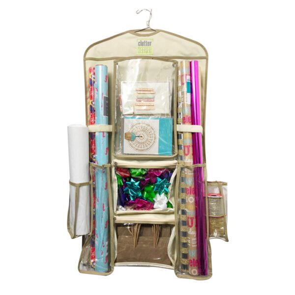 Clutter Keeper Deluxe Hanging Gift Wrap Storage Organizer