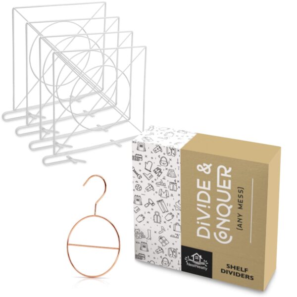 NestNeatly White Wood Shelf Dividers for Closet Organization