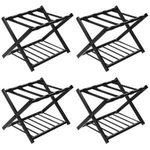 Tangkula Luggage Rack (Set of 4), Folding Metal Suitcase