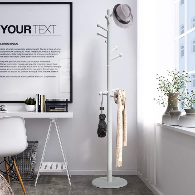 Vlush Sturdy Wooden Coat Rack Stand