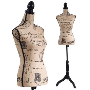 Female Mannequin Torso Dress Form Black Tripod