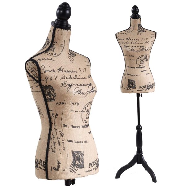 Female Mannequin Torso Dress Form Black Tripod