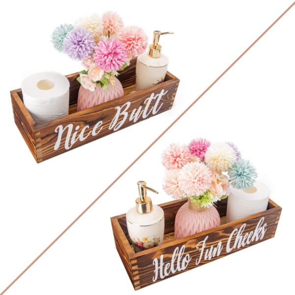 Nice Butt Bathroom Decor Box, Funny Cute Restroom Paper Storage Organizer