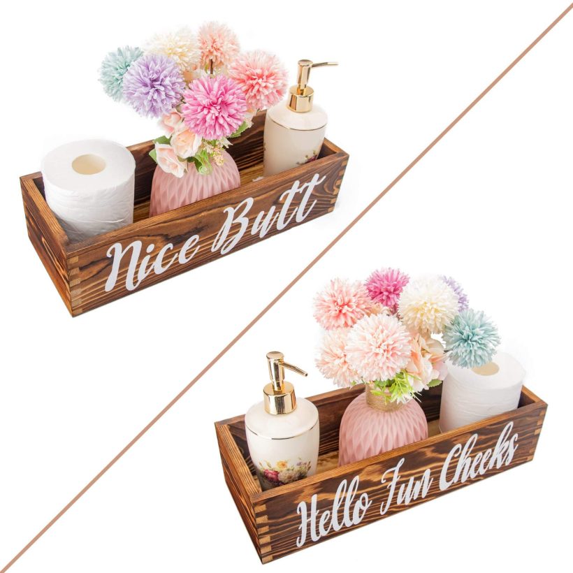 Nice Butt Bathroom Decor Box, Funny Cute Restroom Paper Storage Organizer