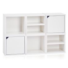 Way Basics ​6 ​Modular 3​-​in​-​1 Shelf Connect Cube Storage System