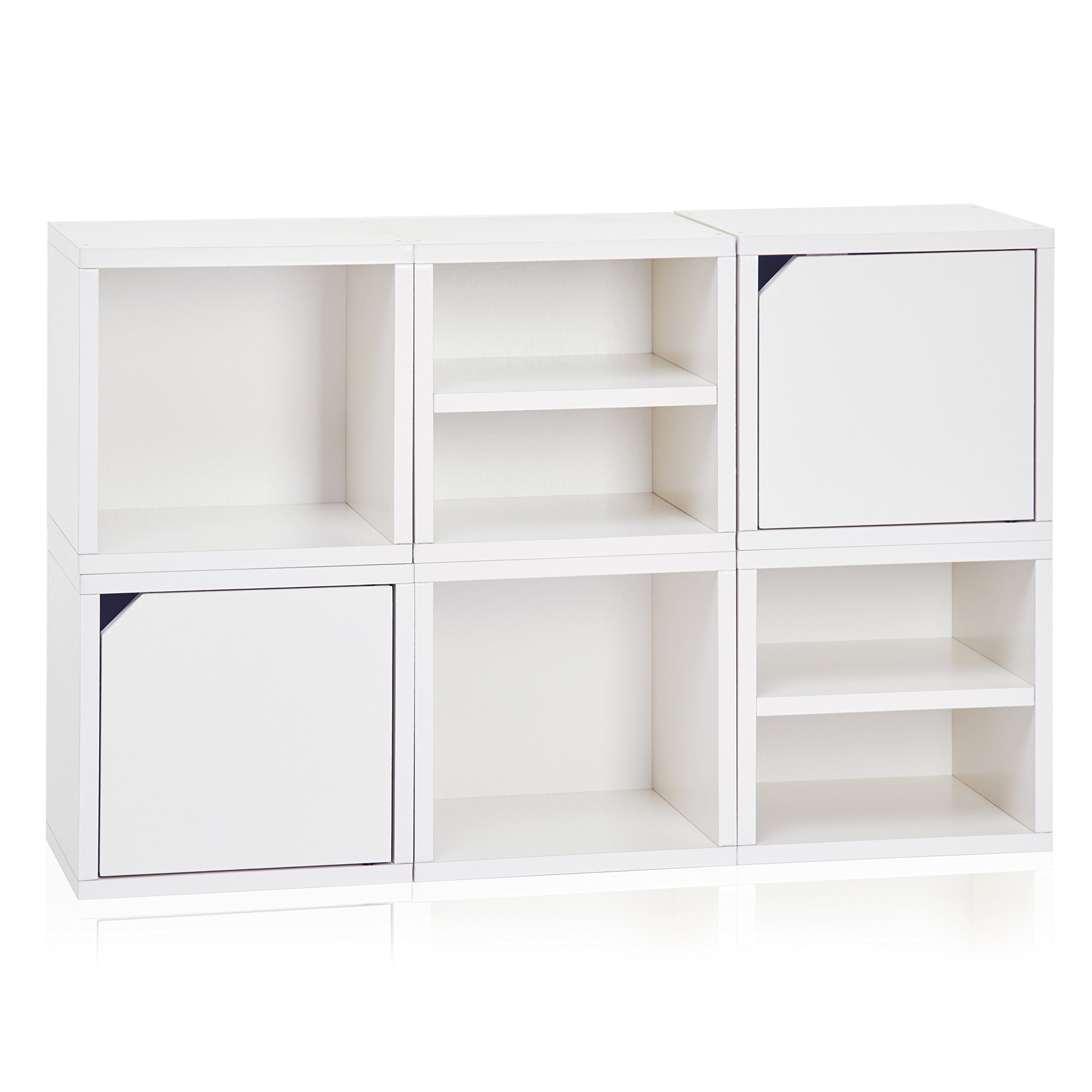 Way Basics ​6 ​Modular 3​-​in​-​1 Shelf Connect Cube Storage System