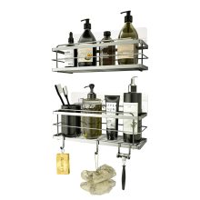 Basket Shelf with Hooks for Hanging Sponge