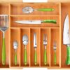 Utensil Holder and Cutlery Tray with Grooved Drawer Dividers