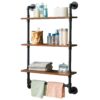 IBUYKE Industrial Wall Shelf, Rustic Iron Pipe Floating Shelf