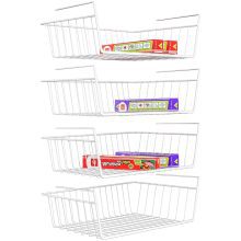 Under Shelf Basket, iSPECLE 4 Pack White Wire Rack