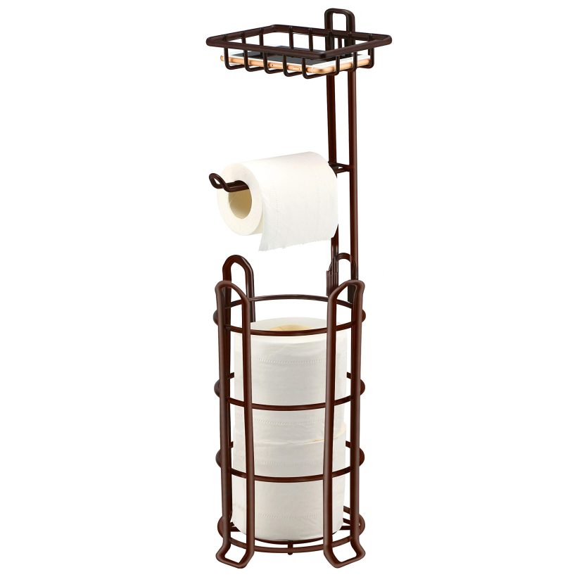 TomCare Toilet Paper Holder Toilet Paper Stand 4 Raised Feet Bathroom