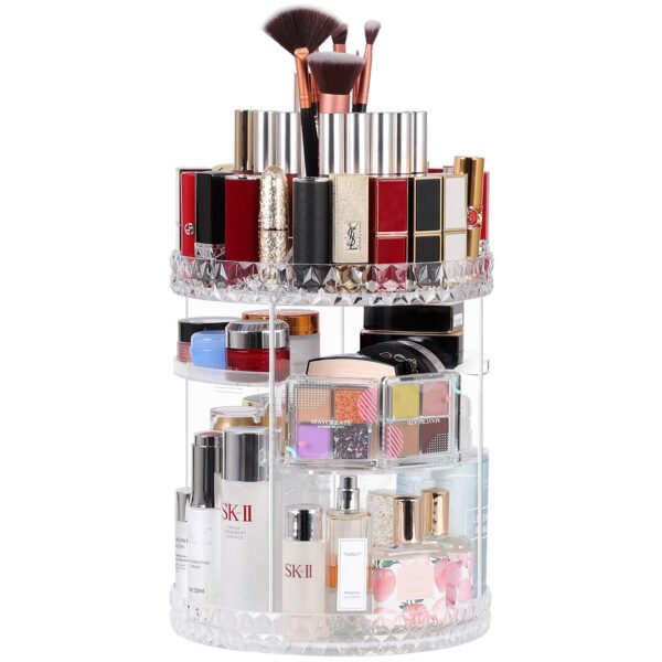 Makeup Organizer 360 Rotating Bathroom Makeup Carousel