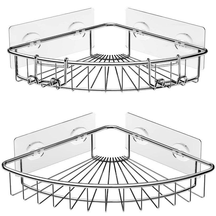 SMARTAKE 2-Pack Corner Shower Caddy, Stainless Steel Adhesive Bathroom