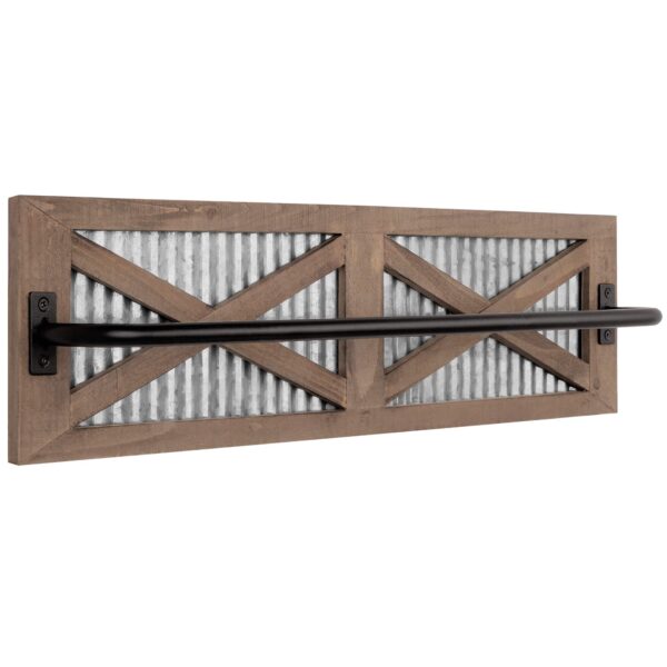 Autumn Alley Barn Door Rustic Bathroom Towel Rack