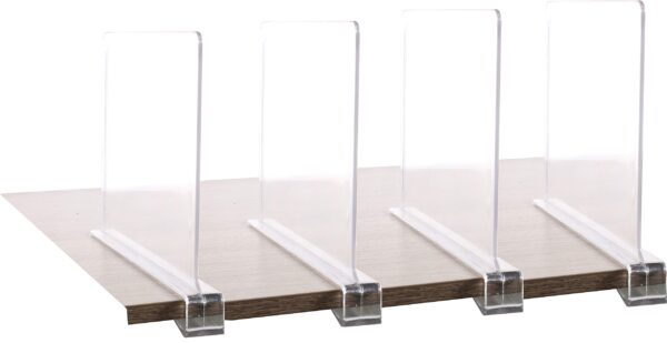 4PCS Multifunction Acrylic Shelf Dividers,Closets Shelf